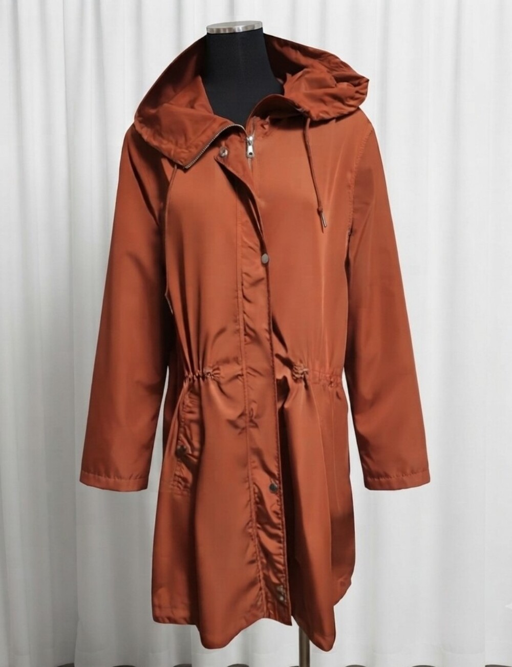 Lindex Women's Elegant Rust Trench Coat